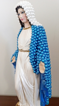 Imagem do Nossa Senhora das Graças com pérolas - 30 cm - Azul Claro