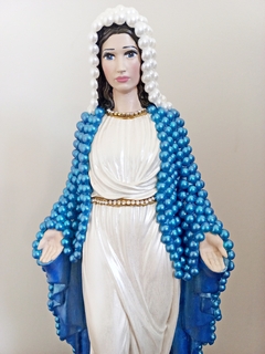 Nossa Senhora das Graças com pérolas - 30 cm - Azul Claro - loja online