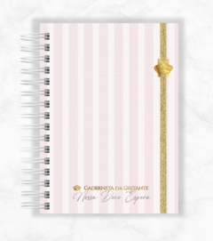 Caderneta da Gestante Luxo - Clean Linho Listrado - Rosa