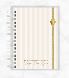 Caderneta da Gestante Luxo - Clean Linho Listrado - Rosé