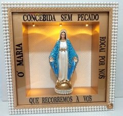 Nicho Iluminado Nossa Senhora das Graças com imagem - Quadro Oratório