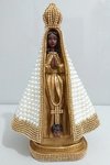 Nossa Senhora Aparecida com pérolas - 28 cm - Bege