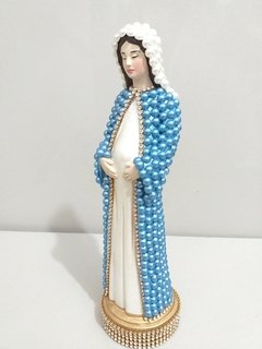 Nossa Senhora Grávida com pérolas - 22 cm - Mandaluhz - Artigos de Luxo