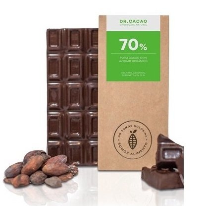 Chocolate 70% Cacao Dr Cacao azúcar orgánica