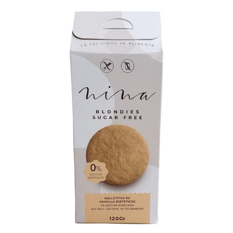 Galletitas Nina vainilla. Sin tacc, Sin azúcar 100g