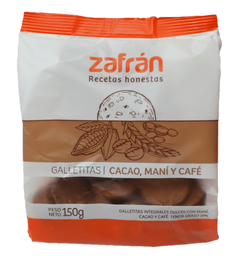 Galletitas Zafrán cacao, mani y cafe 150g