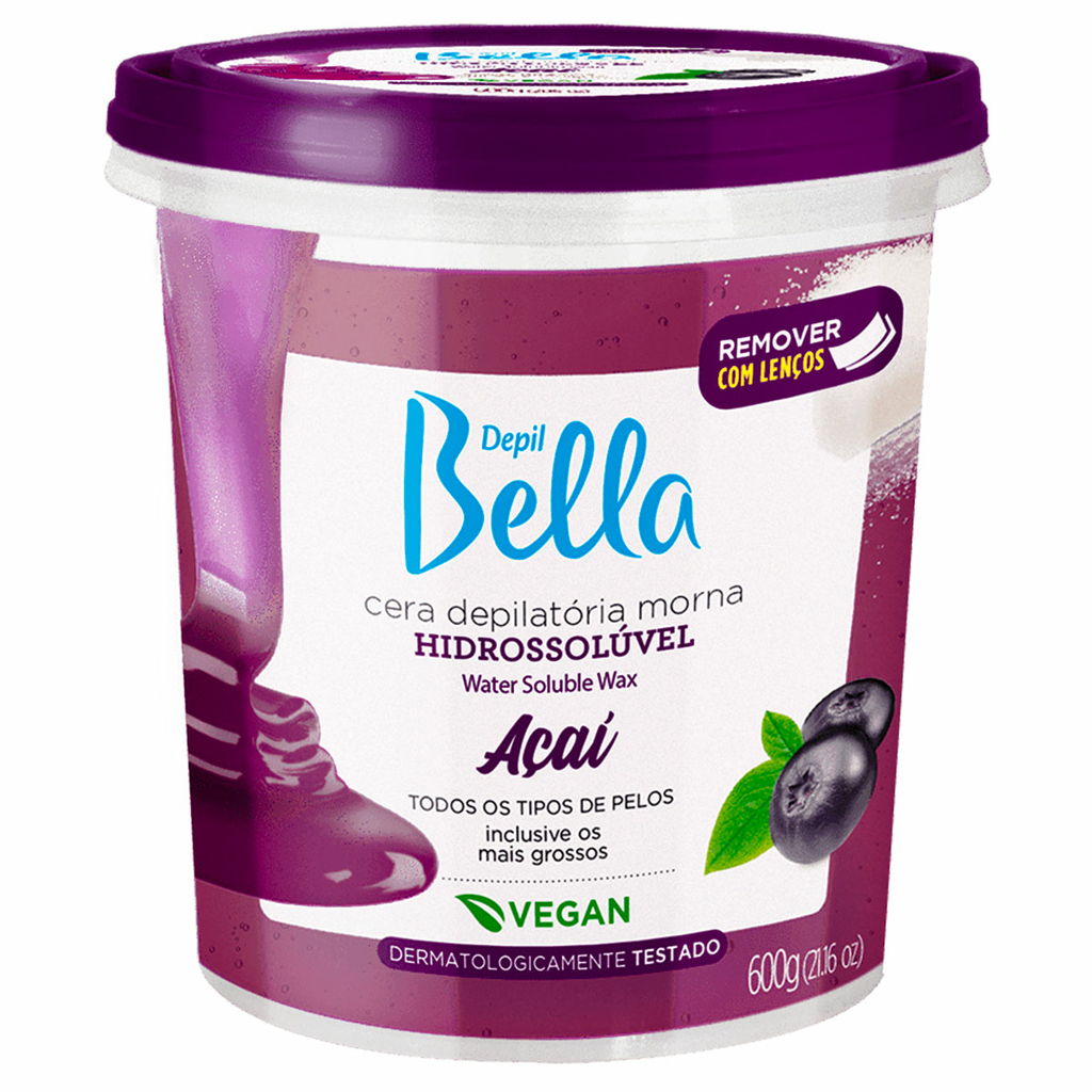 Cera depilatoria Depill Bela morna Acai 600g Belezeira Nails
