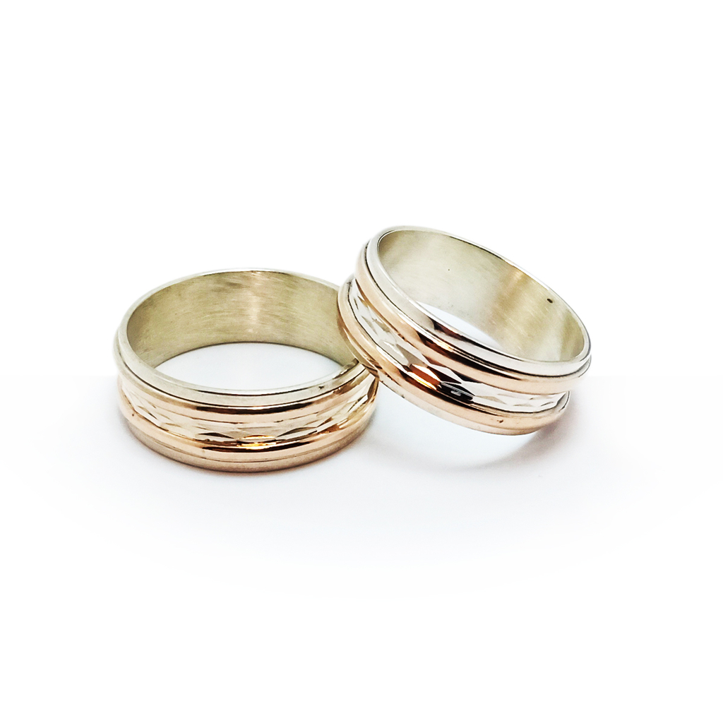 Alianzas Modelo Bombinhas Cinta De Plata 925 Doble Hilo Oro