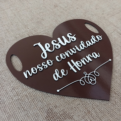 Imagem do Placa casamento Jesus nosso convidado de honra para Casamento Entrada Igreja Cerimônia formato coração 35X35CM