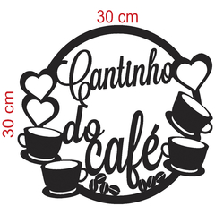 Cantinho Do Café Mdf Placa Frase Decorativa 30x30cm