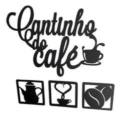 Imagem do Kit Cantinho Do Café 4 Peças 30cm Decoração Cozinha Mdf 3mm
