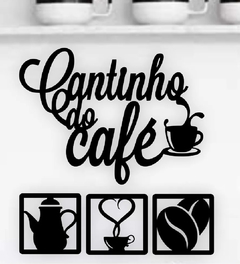 Kit Cantinho Do Café 4 Peças 30cm Decoração Cozinha Mdf 3mm - LitoralLaser Corte Laser