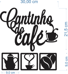Kit Cantinho Do Café 4 Peças 30cm Decoração Cozinha Mdf 3mm - comprar online