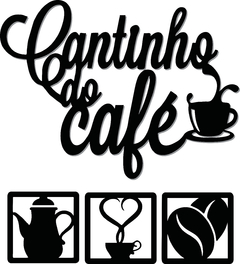 Kit Cantinho Do Café 4 Peças 30cm Decoração Cozinha Mdf 3mm