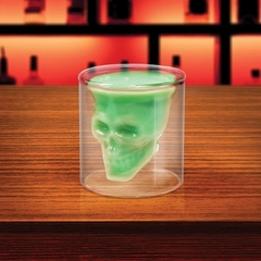 Imagen de Vaso Tipo Calavera Vidrio Whisky Tragos Modelo Grande 10 Cm