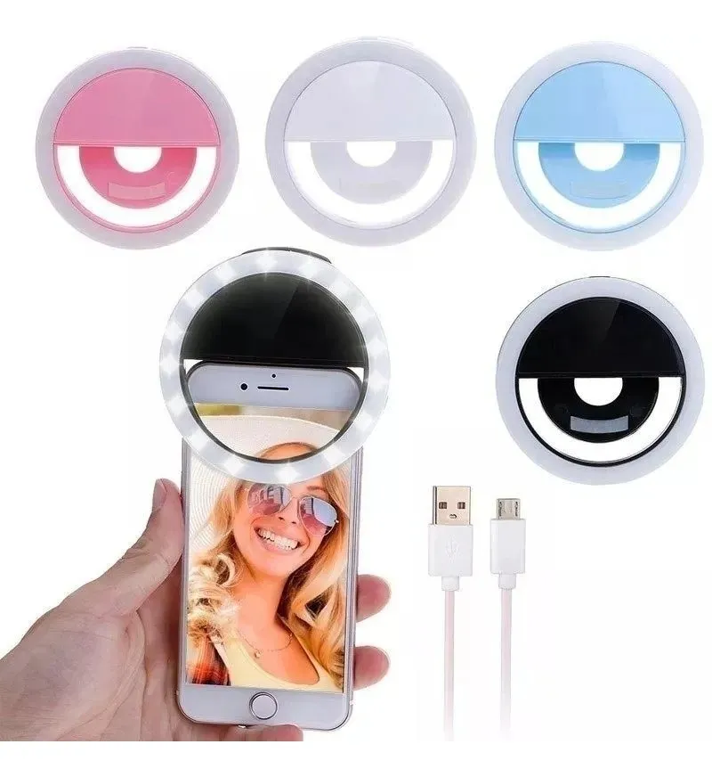 RealPlus Aro de Luz para Movil, Selfie Ring Light Recargable con