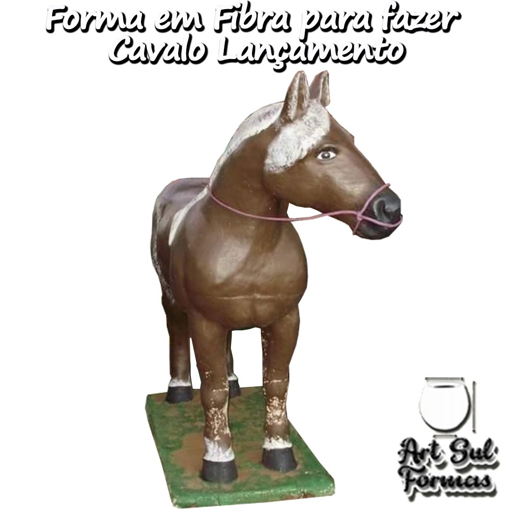 Cavalo em Fibra de Vidro Tamanho Real.