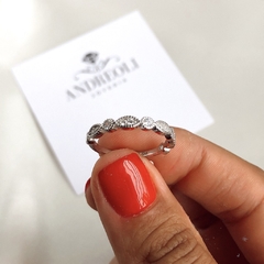 Anillo medio sin fin con cubics tipo pandora en internet