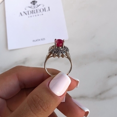 anillo con piedra raiz de rubi engarzada (cod an249) en internet