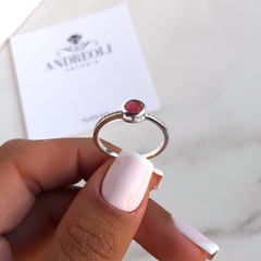 Anillo cubic rosa medio sin fin (cod an305) - tienda online