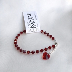 Pulsera Cristales austriacos Roja y Plata 925 - comprar online