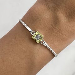 Pulsera tipo búlgari con cúbics de plata y oro (con p268)