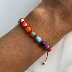 pulsera de hilo 7 chakras con piedras naturales