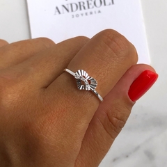 anillo corazon facetado con cubics (cod an243) - ANDREOLI JOYERIA 