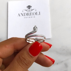 Anillo Serpiente con cubics regulable (cod an215) - ANDREOLI JOYERIA 