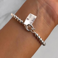 pulsera de bolitas de plata (cod p093) - comprar online