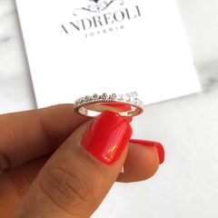 Anillo con cubics engarzados - ANDREOLI JOYERIA 