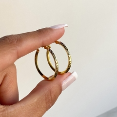 argollas facetadas de plata gold cod ar419