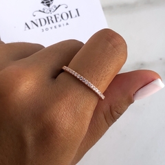 anillo medio sin fin de plata rose (cod an143)