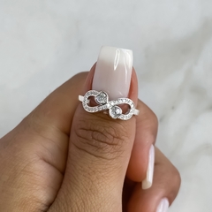 anillo infinito con corazones y cubics (Cod an776) - comprar online