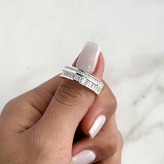 Anillo medio sin fin doble con cubics baguette (Cod an729) en internet