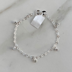 pulsera con dijes cubic de acero blanco (cod p185) - comprar online