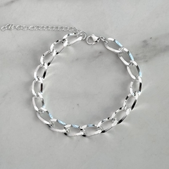 pulsera eslabones de acero blanco (Cod p289) - comprar online