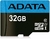 Cartão de memória SD ADATA de 32GB, classe 10 UHS-I, com design em preto e azul.