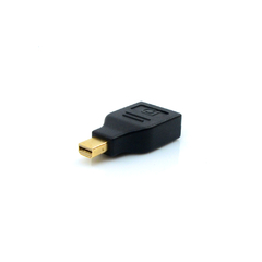 Adaptador Mini DisplayPort/Displayport ADP-201BK PlusCable Conector banhado à ouro, Áudio, Suporta todas as funções DP