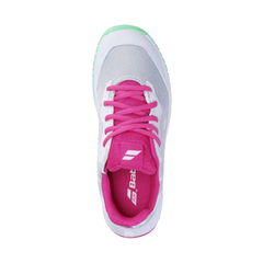 ZAPATILLA BABOLAT JR PULSION ALL COURT WHITE/RED ROSE - Tercer Tiempo