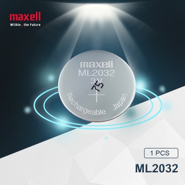 Pile Bouton rechargeable ML2032 MAXELL 3V 65mAh Lithium.
