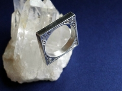 Ref. A151F Anel de prata artesanal quadrado filigranado - comprar online