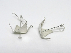 B293 Brinco de Prata Tsuru Origami - loja online