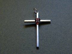 D007C Crucifixo de Prata com Granada Coração - Encomenda