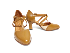 Zapatos de baile con suela de cromo - LYON (Camel) - tienda online