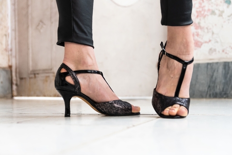 Zapatos de baile Granada Negro taco 6,5