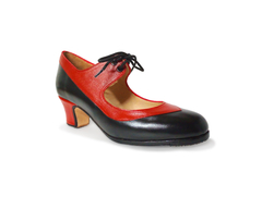 Zapatos de baile semillado - Sevilla (negro y rojo) - Moreno