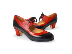 Zapatos de baile semillado - Sevilla (negro y rojo) en internet