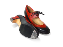 Zapatos de baile semillado - Sevilla (negro y rojo) - tienda online