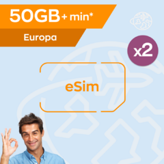 50GB y minutos / x2 eSIMs para España y Europa*